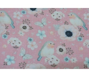 Double Gauze Musselin Rotkehlchen rosa